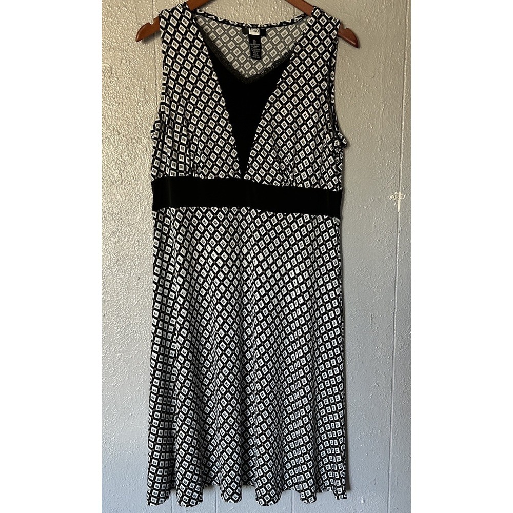 Women's‎ Studio 1940 Sleeveless Clingy Midi Dress Size XL Lace Old Money Classy
